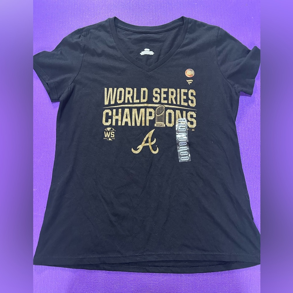 Fanatics Black and Gold Atlanta Braves World Series Champions Tee